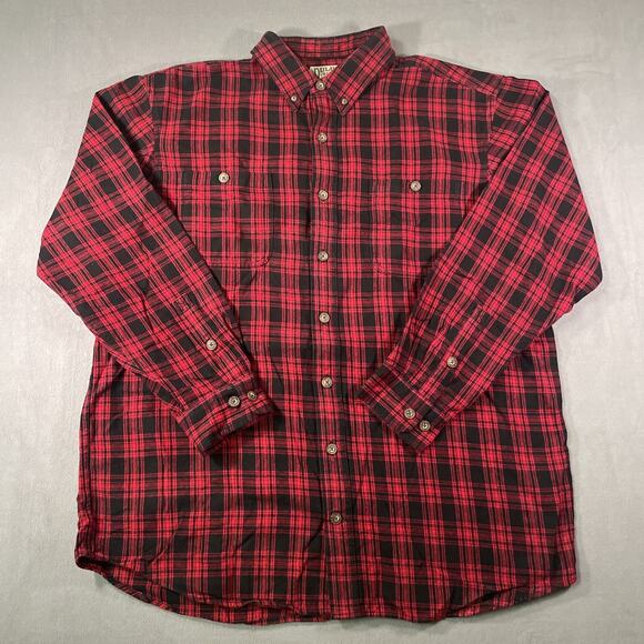Duluth Trading Co Other - Duluth Trading Co Flannel Shirt Men's XL Tall XLT Black Red Plaid Heavyweight